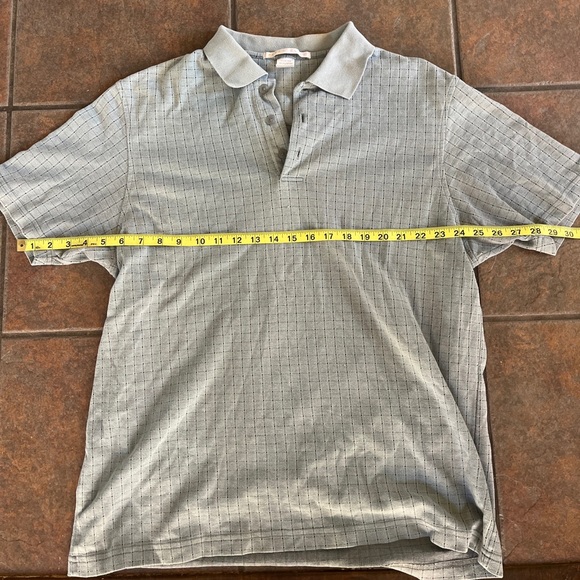 Perry Ellis Men's Grey/Silver Polo Casual Short Sleeve Shirt Size Large Vintage - Picture 3 of 3